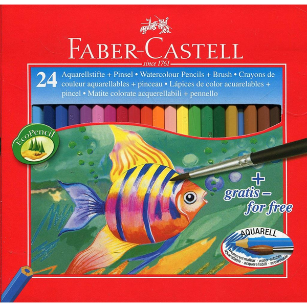 AKVARELOVÉ PASTELKY SO ŠTETCOM RYBKA FABER-CASTELL 24
