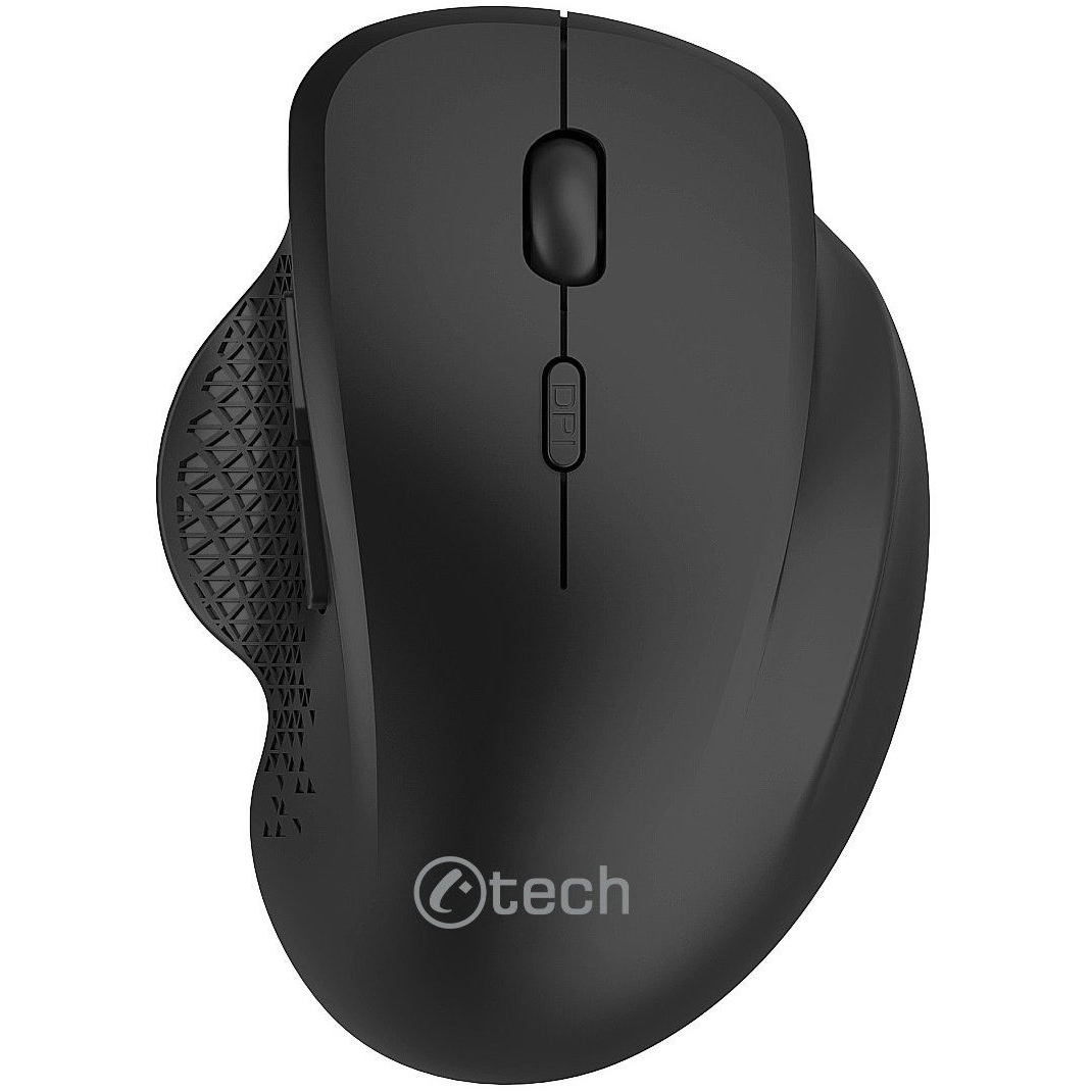C-TECH WLM-14BK vezeték nélküli optikai egér jobbkezeseknek (WLM-14BK)