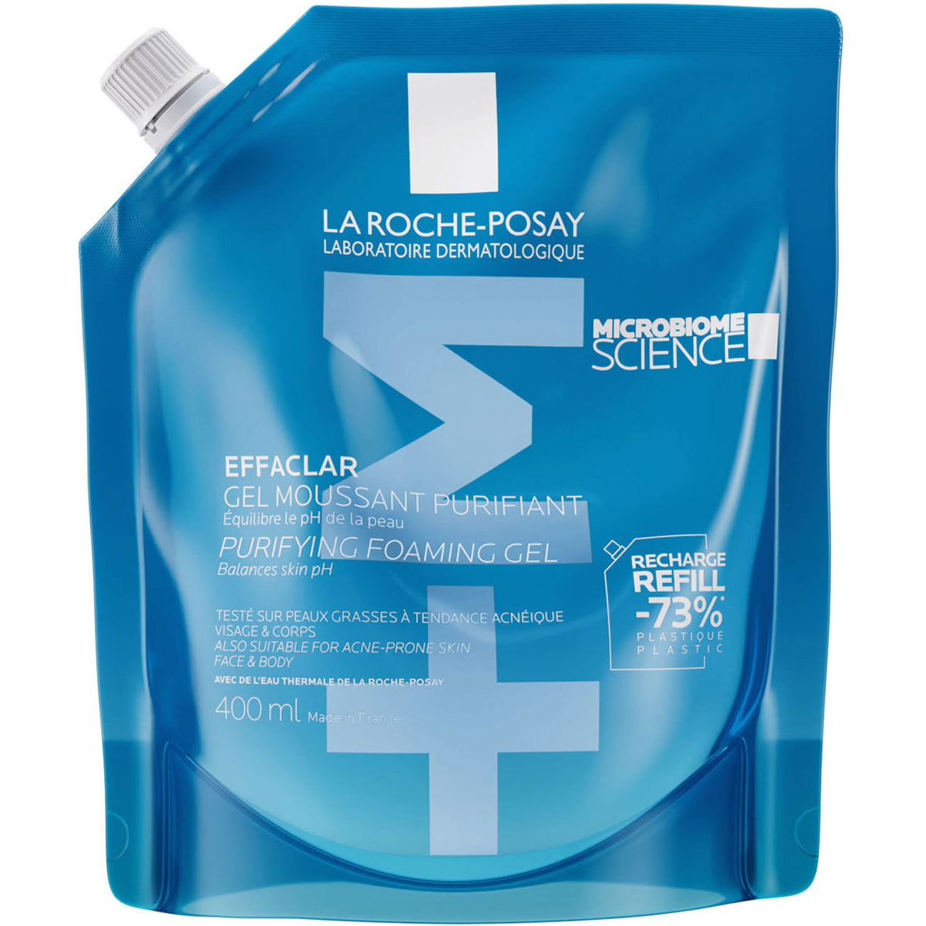LA ROCHE-POSAY Effaclar tisztító habzó gél, utántöltő, 400 ml (3337875943963)